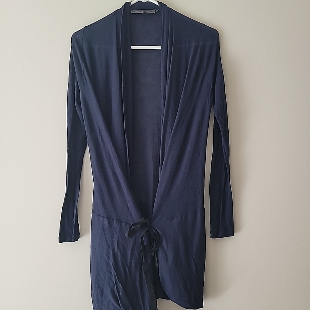 Stylish Navy Open-Front Cardigan